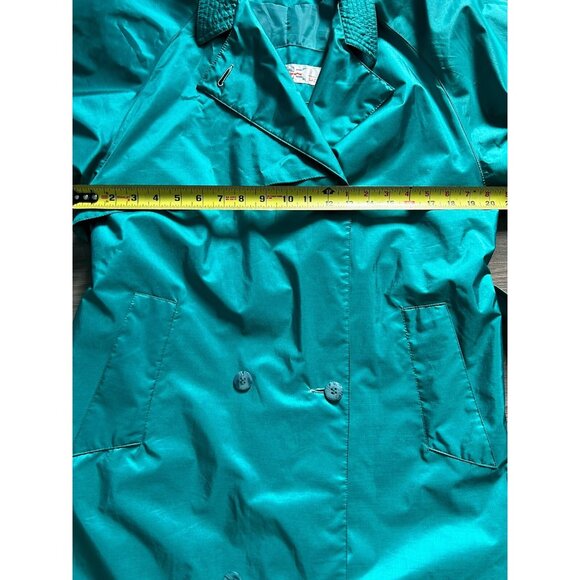 Nuage Vintage 90s Green Button & Belt Trench Coat Mac Uk Women's Size 5/6 - Picture 8 of 12
